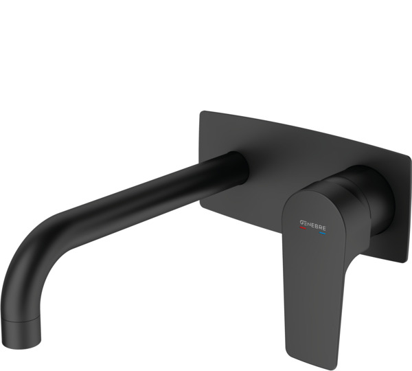 Monomando de lavabo empotrado caño 22 cm Negro Koral